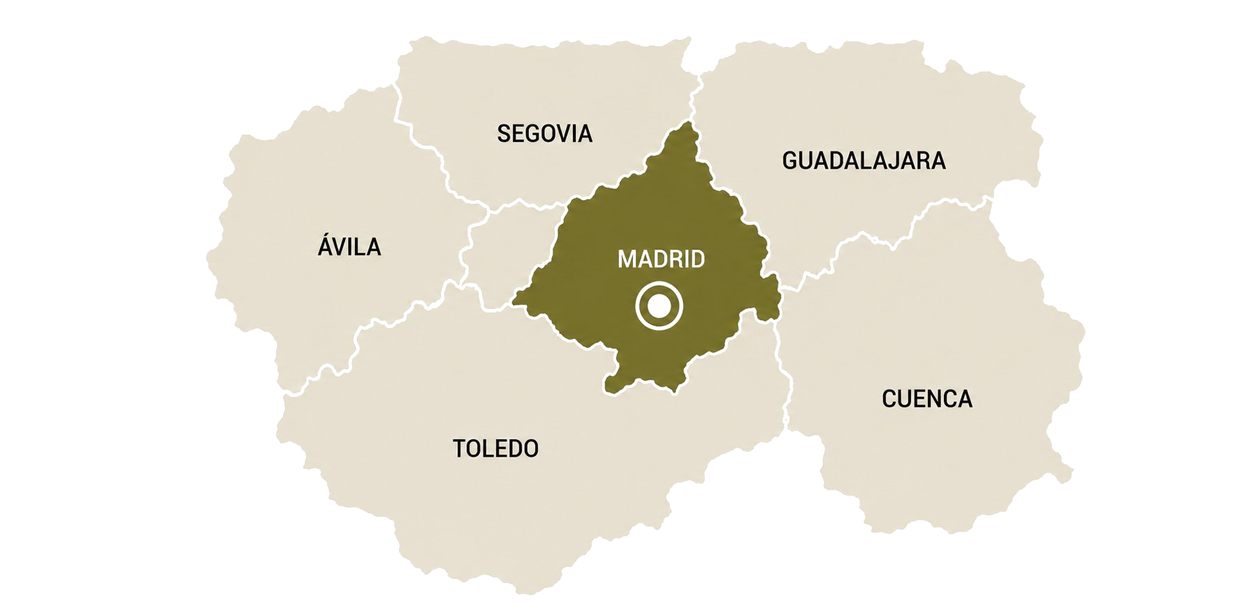 Mapa Madrid y provincias limítrofes